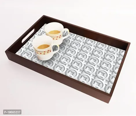 BP Design Solution Dire Design MDF Vinyl Printing Serving Tray for Kitchen serveware Coffee Tray Table Tray Size 15x9.5x1.85 inch