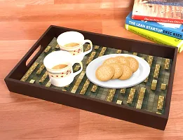 BP Design Solution Athena Design MDF Vinyl Printing Serving Tray for Kitchen serveware Coffee Tray Table Tray Size 15x9.5x1.85 inch-thumb1