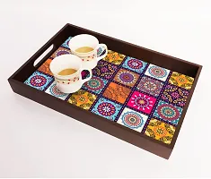 BP Design Solution Mandala MDF Vinyl Printing Serving Tray for Kitchen serveware Coffee Tray Table Tray Size 15x9.5x1.85 inch-thumb1