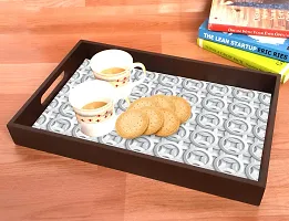 BP Design Solution Dire Design MDF Vinyl Printing Serving Tray for Kitchen serveware Coffee Tray Table Tray Size 15x9.5x1.85 inch-thumb1