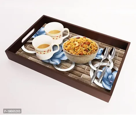 BP Design Solution Galax Design MDF Vinyl Printing Serving Tray for Kitchen serveware Coffee Tray Table Tray Size 15x9.5x1.85 inch-thumb0