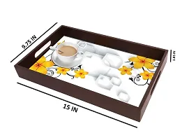 BP Design Solution Glamour Design MDF Vinyl Printing Serving Tray for Kitchen serveware Coffee Tray Table Tray Size 15x9.5x1.85 inch-thumb3