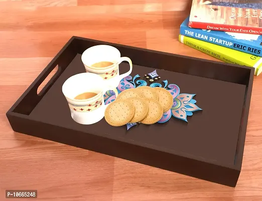 BP Design Solution Alina Design MDF Vinyl Printing Serving Tray for Kitchen serveware Coffee Tray Table Tray Size 15x9.5x1.85 inch