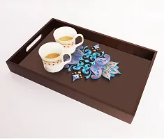 BP Design Solution Alina Design MDF Vinyl Printing Serving Tray for Kitchen serveware Coffee Tray Table Tray Size 15x9.5x1.85 inch-thumb1