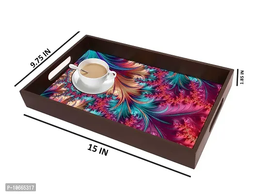 BP Design Solution Natune Design MDF Vinyl Printing Serving Tray for Kitchen serveware Coffee Tray Table Tray Size 15x9.5x1.85 inch-thumb4