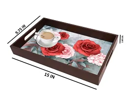 BP Design Solution Rose MDF Vinyl Printing Serving Tray for Kitchen serveware Coffee Tray Table Tray Size 15x9.5x1.85 inch-thumb4