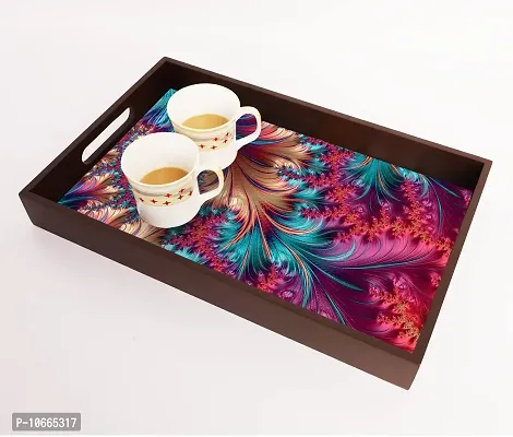 BP Design Solution Natune Design MDF Vinyl Printing Serving Tray for Kitchen serveware Coffee Tray Table Tray Size 15x9.5x1.85 inch