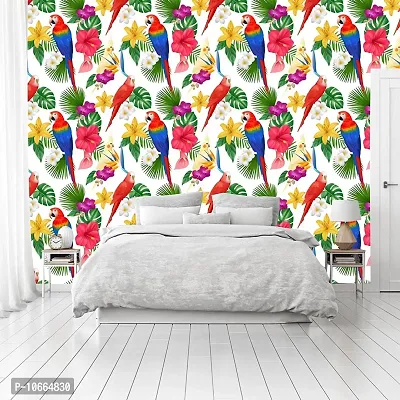 BP Design Solution Parrot Design Wallpaper for Home D?cor, Office, Wall etc. (Self Adhesive Vinyl, Water Proof (16x96 (10 sqft)-thumb4