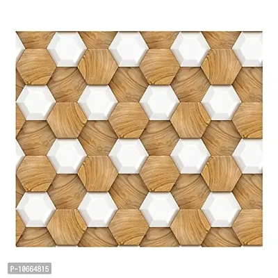 Decor BP Design Solution 3D Circle Wooden Wallpaper for Home Decor, Office, Wall etc (Self Adhesive Vinyl,Water Proof 16x96 inch (16x96 inch (12 Sqft)