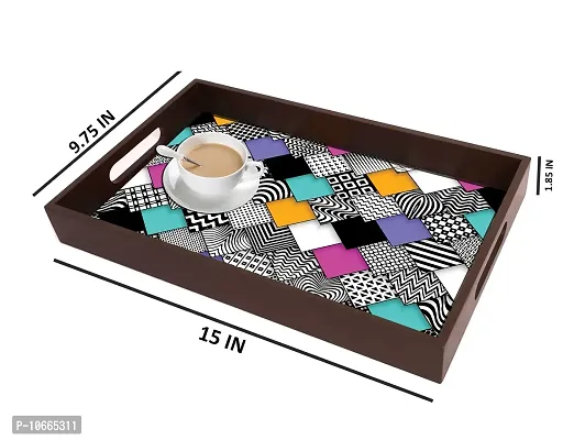 BP Design Solution Zupitar Design MDF Vinyl Printing Serving Tray for Kitchen serveware Coffee Tray Table Tray Size 15x9.5x1.85 inch-thumb5