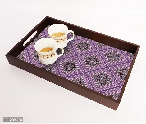 BP Design Solution Viraya Design MDF Vinyl Printing Serving Tray for Kitchen serveware Coffee Tray Table Tray Size 15x9.5x1.85 inch-thumb0