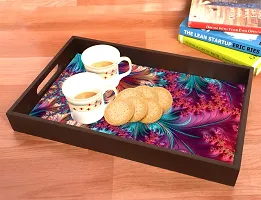 BP Design Solution Natune Design MDF Vinyl Printing Serving Tray for Kitchen serveware Coffee Tray Table Tray Size 15x9.5x1.85 inch-thumb1