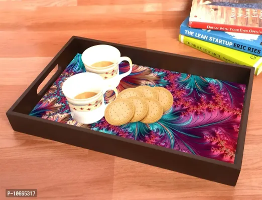 BP Design Solution Natune Design MDF Vinyl Printing Serving Tray for Kitchen serveware Coffee Tray Table Tray Size 15x9.5x1.85 inch-thumb2