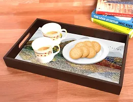 BP Design Solution Alinia Design MDF Vinyl Printing Serving Tray for Kitchen serveware Coffee Tray Table Tray Size 15x9.5x1.85 inch-thumb3