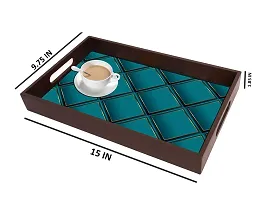 BP Design Solution Blue Design MDF Vinyl Printing Serving Tray for Kitchen serveware Coffee Tray Table Tray Size 15x9.5x1.85 inch-thumb3