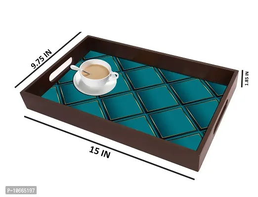 BP Design Solution Blue Design MDF Vinyl Printing Serving Tray for Kitchen serveware Coffee Tray Table Tray Size 15x9.5x1.85 inch-thumb4