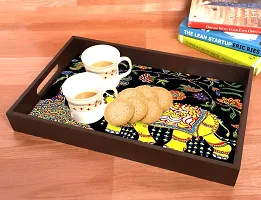 BP Design Solution Elephant Painting Design MDF Vinyl Printing Serving Tray for Kitchen serveware Coffee Tray Table Tray Size 15x9.5x1.85 inch-thumb1