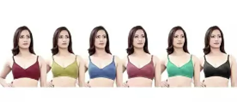 Stylish Blend Solid Bras For Women Pack Of