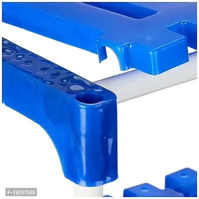 NM ENTERPRISE 2 Shelf Shoe Rack(Blue  White), Sturdy, Kitchen Storage, Shoe Stand, Collapsible Shoe Rack, Metal, Plastic, Multipurpose-thumb4