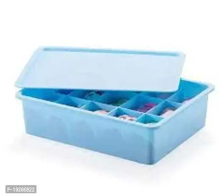 S V 15 Grid Plastic Organizer Box Underwear Storage Box Plastic Bra Underwear Socks Storage Box with Lid Clothing Organizer-thumb3