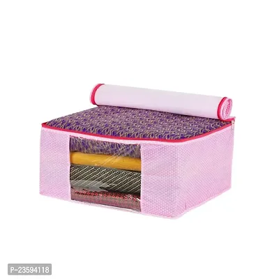 PRASM Non Woven Pink Saree Cover for women?s wardrobe organizer | Saree Organizer for Garment Covers with capacity up to 10 sarees-thumb5