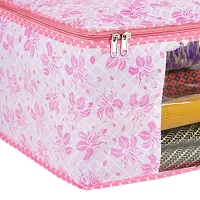 PRASM Non Woven Printed Pink Saree Cover for women?s wardrobe organizer | Saree Organizer for Garment Covers with capacity up to 10 saree-thumb2