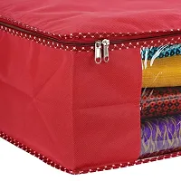 PRASM Non Woven Maroon Saree Cover for women?s wardrobe organizer | Saree Organizer for Garment Covers with capacity up to 10 sarees-thumb3