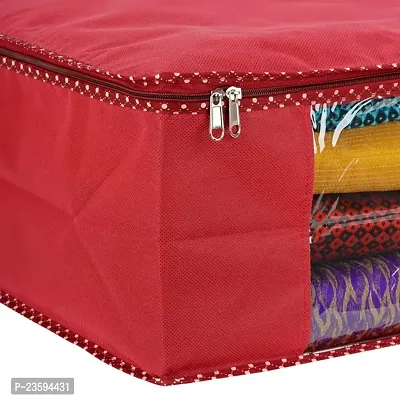 PRASM Non Woven Maroon Saree Cover for women?s wardrobe organizer | Saree Organizer for Garment Covers with capacity up to 10 sarees-thumb4