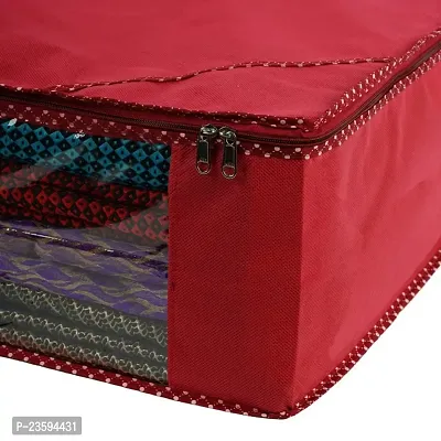 PRASM Non Woven Maroon Saree Cover for women?s wardrobe organizer | Saree Organizer for Garment Covers with capacity up to 10 sarees-thumb2