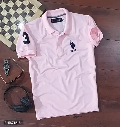 Pink Polycotton Polos For Men-thumb1