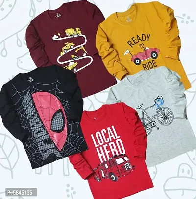Kids Full Sleeve T-shirts In Pack Of 5 for Boys