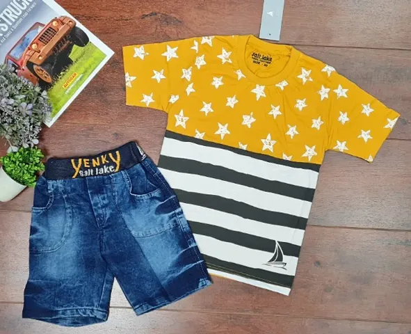 Kids Denim Nikkar Suit