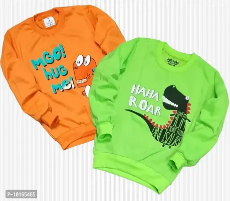 Classic Fleece Printed Sweatshirts for Kids Boys, Pack of 2-thumb0