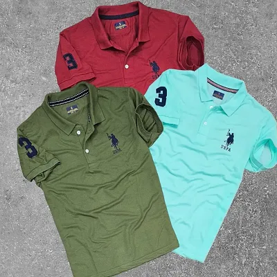New Launched Mens Polo Matty Tshirts In Pack Of 3