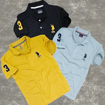 New Launched Mens Polo Matty Tshirts In Pack Of 3