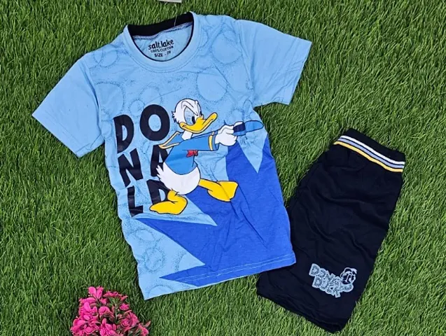 Classic Printed T-Shirts with Shorts for Kids
