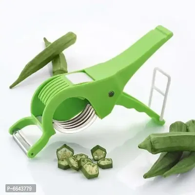 Plastic 2 In 1 Vegetable and Fruit Multi Cutter and Peeler, Veg Cutter Sharp Stainless Steel 5 Blade Vegetable Cutter With Peeler-thumb0