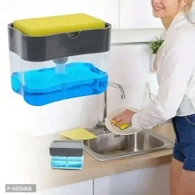 Automatic Liquid Soap Pump Dispenser For Kitchen Sink Soap Pump Dispenser And Sponge Holder Kitchen Sink Soap Dispenser With Sponge Holder Dispenser-thumb2