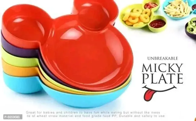 Mickey Minnie Shaped Serving Food Plate, Mickey Mouse Bowl, Fruit Plate, Baby Cartoon Pie Bowl Plate, Children Tableware - 3 PCS