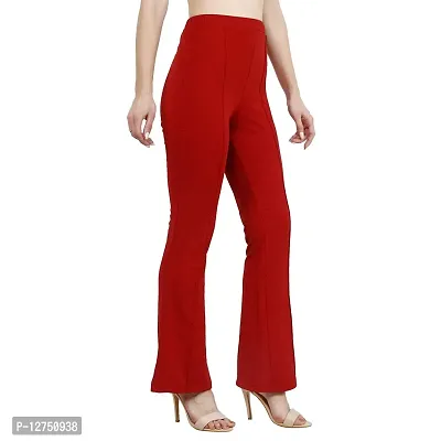 Aditi Fashion Bootcut Trouser for Women Maroon-thumb3