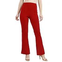 Classic Ravishing Women Bootcut Trousers Maroon-thumb4