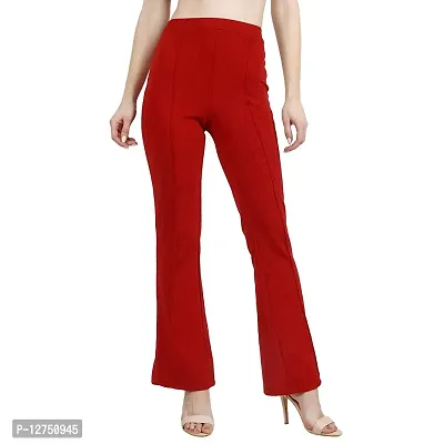 Classic Ravishing Women Bootcut Trousers Maroon-thumb5