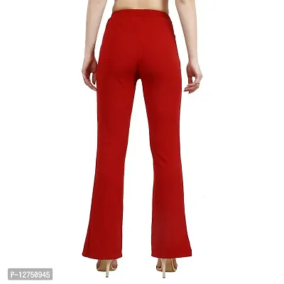 Classic Ravishing Women Bootcut Trousers Maroon-thumb4