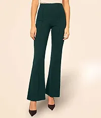 Classic Ravishing Women Bootcut Trousers Green-Maroon-thumb1