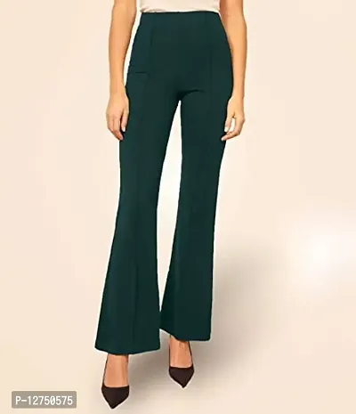 Classic Ravishing Women Bootcut Trousers Green-Maroon-thumb2
