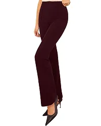 Classic Ravishing Women Bootcut Trousers Black-Wine-thumb3