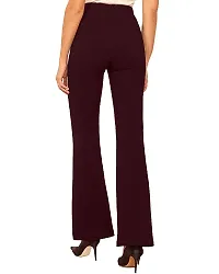 Classic Ravishing Women Bootcut Trousers Black-Wine-thumb4