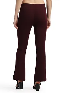 WOMFIT Classic Ravishing Women Bootcut Trousers Wine-thumb3