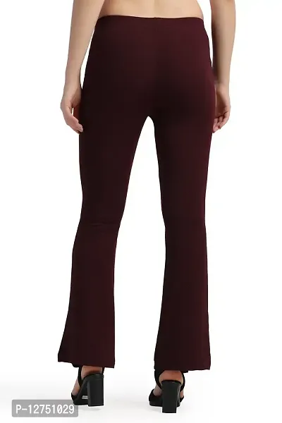 WOMFIT Classic Ravishing Women Bootcut Trousers Wine-thumb4