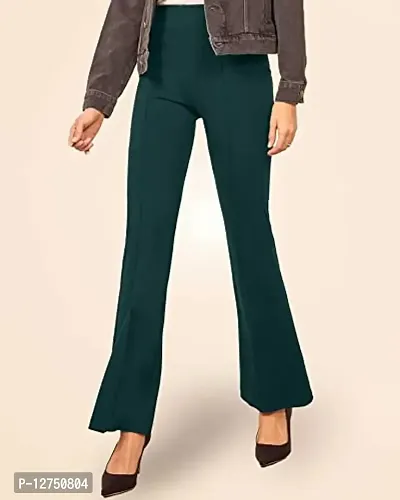 Classic Ravishing Women Bootcut Trousers Bottle Green-thumb4